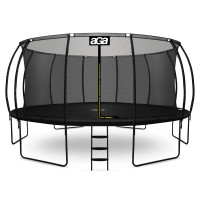 Trambulină cu diametrul de  500 cm, cu plasă de siguranță interioară și scară - Aga SPORT EXCLUSIVE MRPU1016BLACK - negru 