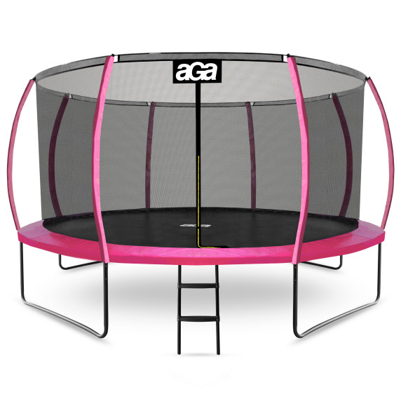 Trambulină cu diamterul de 366 cm cu plasă de siguranță interioară și scară - Aga SPORT EXCLUSIVE MRPU1012PINK - roz