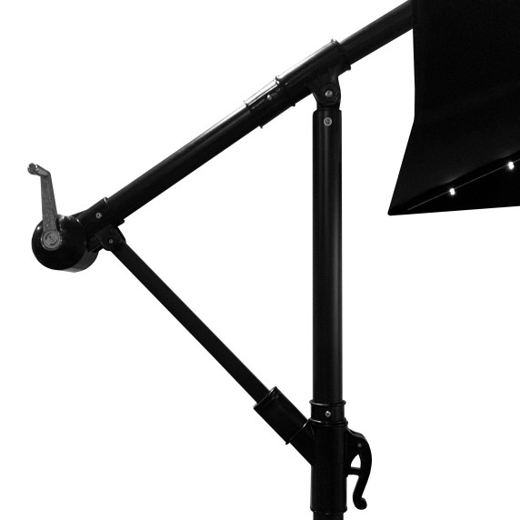 Umbrelă de soare de grădină cu iluminare LED 300 cm - negru