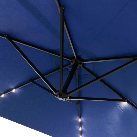 Umbrelă de soare de grădină cu iluminare LED 300 cm AGA MR2024-D -albastru închis