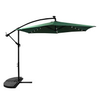 Umbrelă de soare de grădină cu iluminare LED 300 cm -  AGA MR2024-D - Verde inchis 