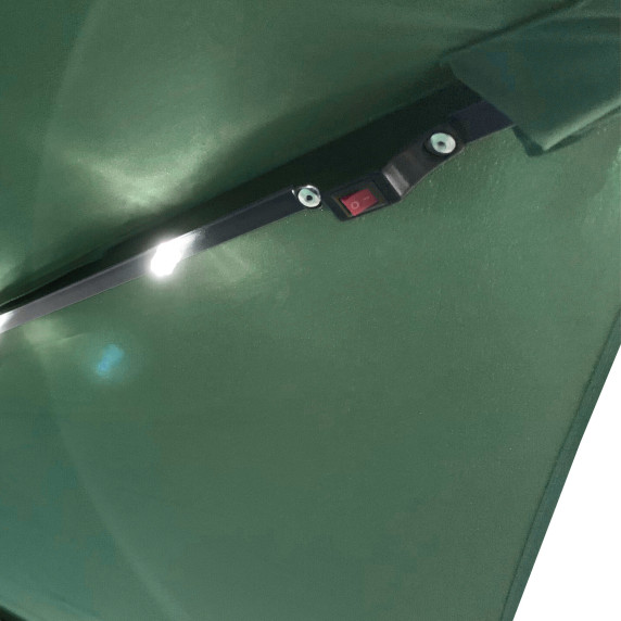 Umbrelă de soare de grădină cu iluminare LED 300 cm -  AGA MR2024-D - Verde inchis