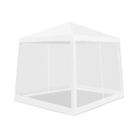 Pavilion de gradină cu plasă anti insecte 2,4x3 m - AGA DS7009-WHITE - Alb 