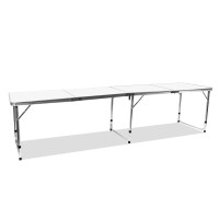 Masă de camping pliabilă  240 x60 x 70/60/55 cm - AGA MR2092-White - Alb 