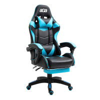 Scaun birou Gaming cu suport pentru picioare -  AGA DS5001 - Turcoaz  