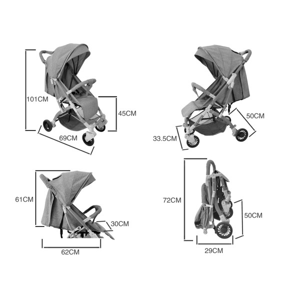 Cărucior de golf  - Aga DS433-GRY - Gri