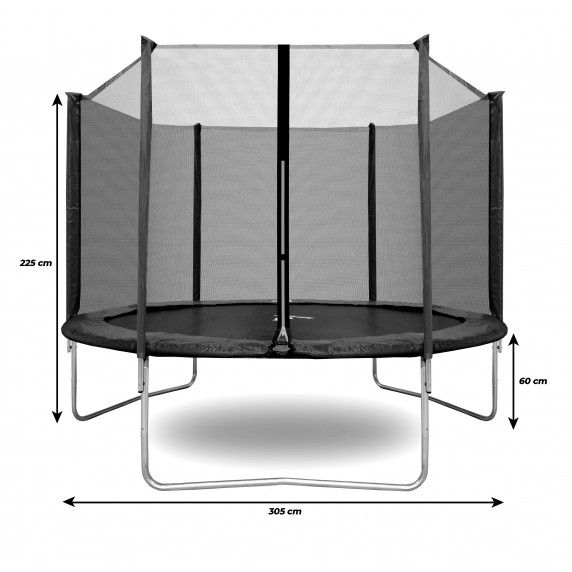 Trambulină 305 cm cu plasă de protecție externă și scară - roz - AGA SPORT TOP