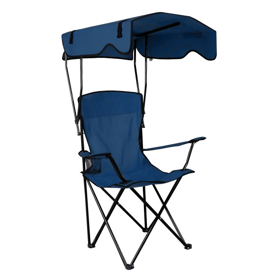 Scaunul camping pliabil cu copertină - AGA DS716 dark blue - bleumarin 