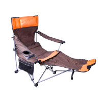 Scaun de camping pliabil cu suport pentru picioare - AGA DS717 - marou 